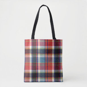 squared textile texture tote bag