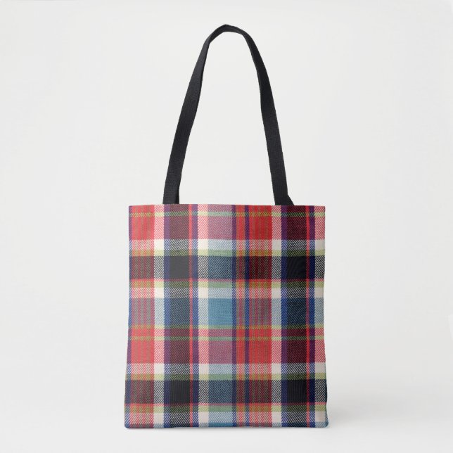 squared textile texture  tote bag (Front)