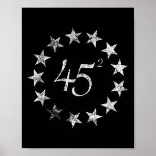 Squared Trump Betsy Ross Flag 2020 Second Term Poster