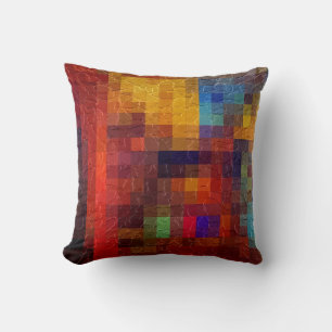 Squares Abstract Art Modern Geometric Pattern Cushion