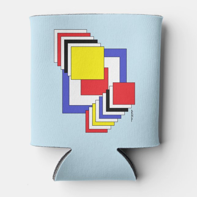 Squares Abstract Can Cooler (Front)