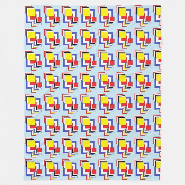 Squares Abstract Fleece Blanket (Front)