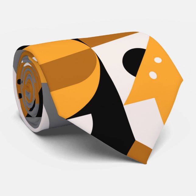 Squares Abstract Geometrical Pattern Necktie (Rolled)