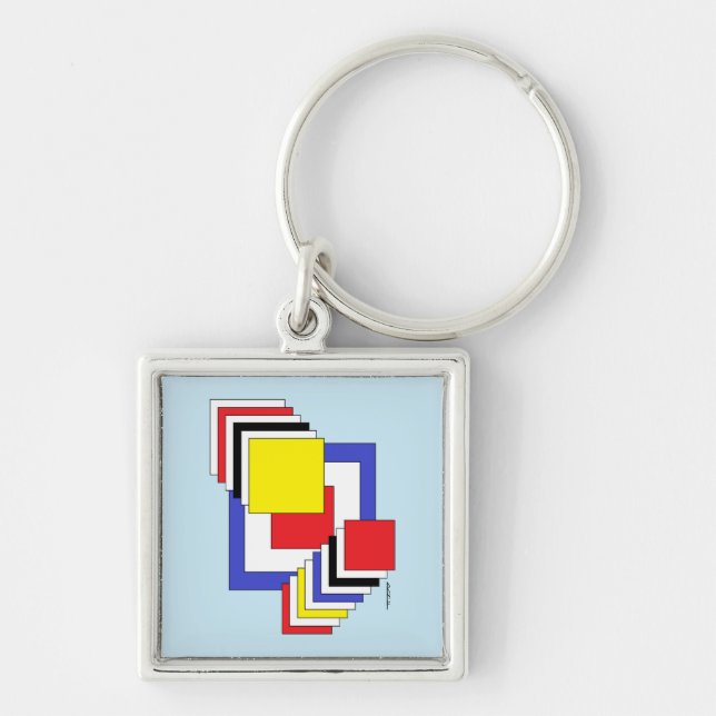 Squares Abstract Key Ring (Front)