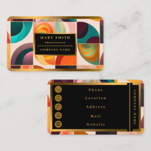 Squares Abstract Retro Modern Collection Business Card