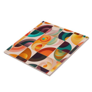 Squares Abstract Retro Modern Collection Ceramic Tile