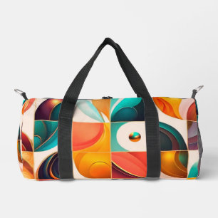Squares Abstract Retro Popular Collection Duffle Bag