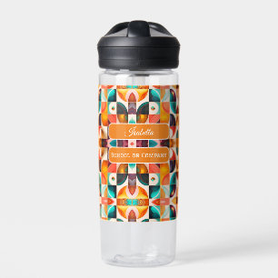 Squares Abstract Retro Popular Collection Water Bottle