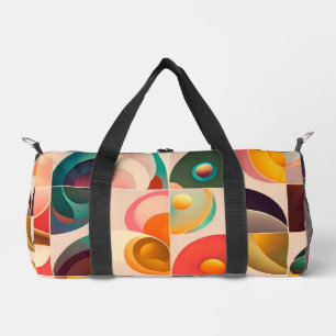 Squares Abstract Retro Trendy Collection Duffle Bag