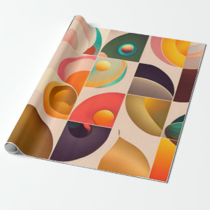Squares Abstract Retro Trendy Collection Wrapping Paper