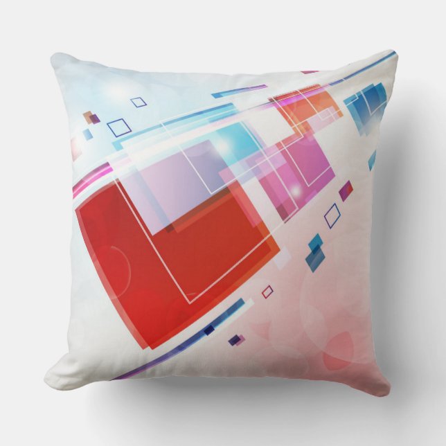 Squares Abstract Throw Pillow (Front)