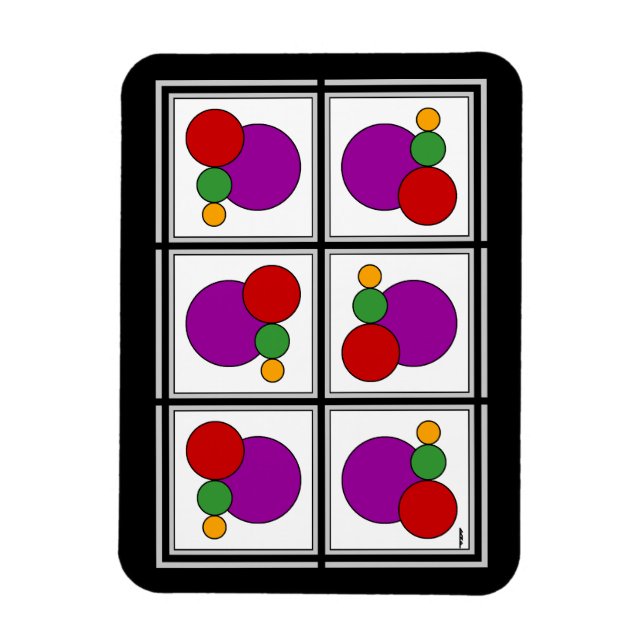 Squares and Circles Abstract Magnet (Vertical)