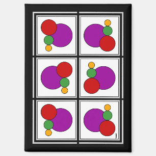 Squares and Circles Abstract Magnet