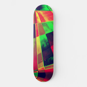 Squares and colored and tilted rectangles. skateboard