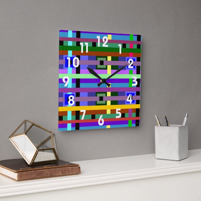 Squares and Lines Wall Clock (Office)
