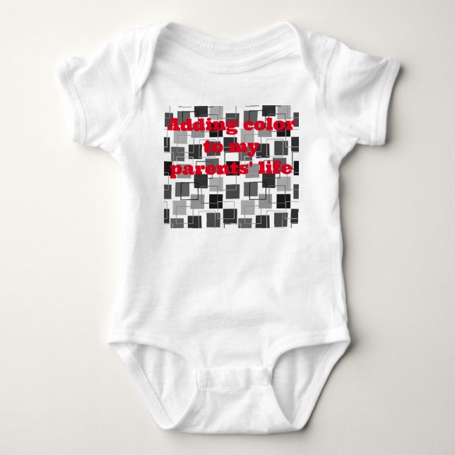 Squares and Outlines  Baby Bodysuit (Front)
