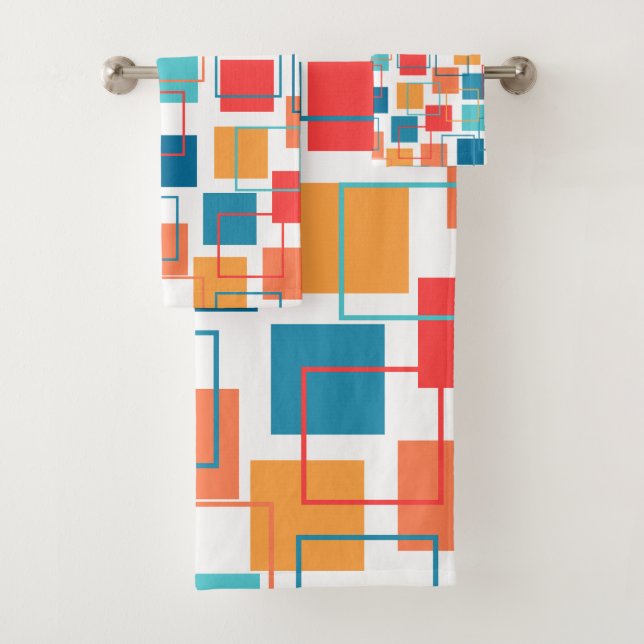 Squares and Outlines  Bath Towel Set (Insitu)