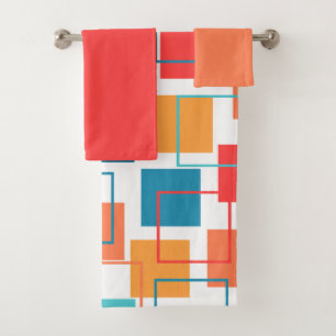 Squares and Outlines Bath Towel Set