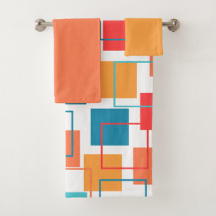Squares and Outlines  Bath Towel Set