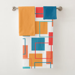 Squares and Outlines Bath Towel Set