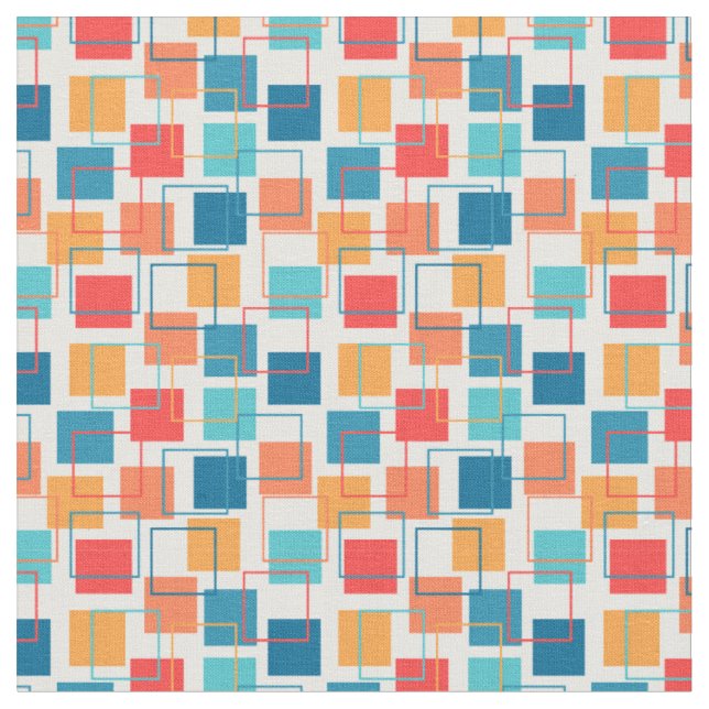 Squares and Outlines  Fabric (Close Up)