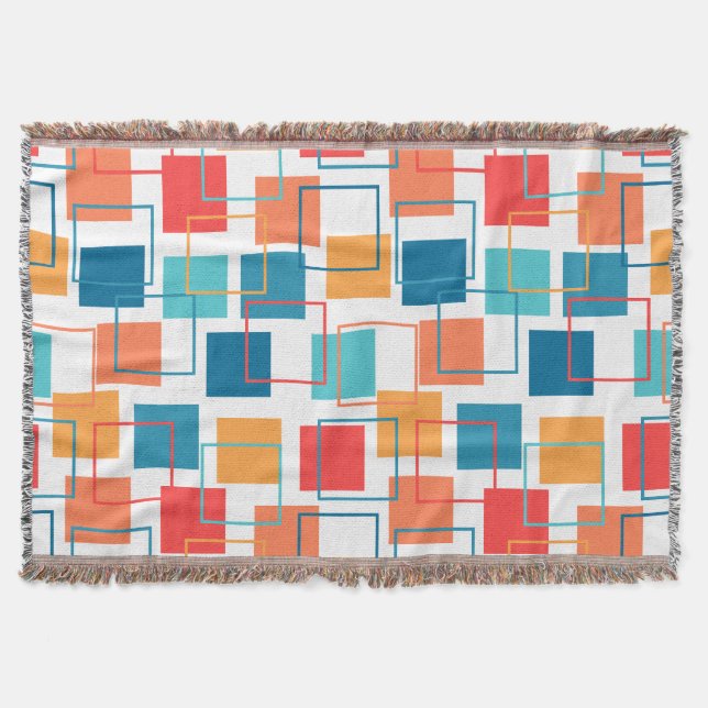 Squares and Outlines  Throw Blanket (Front)