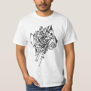 Squares Black White Abstract Tribal Tattoo Art T-Shirt
