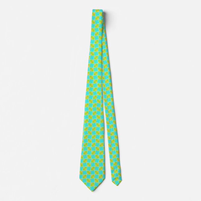 Squares Blue, Green and Orange Tie (Front)