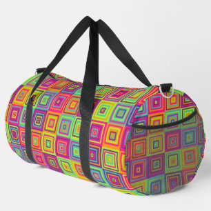 squares colourful pattern duffle bag