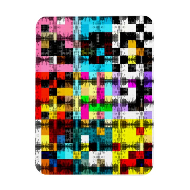 Squares Geometric colourful abstract art   Magnet (Vertical)