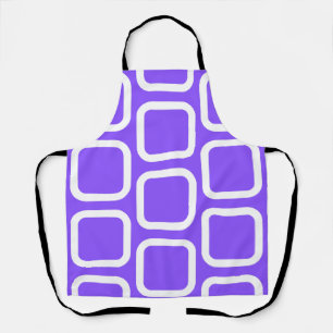 Squares in White and Violet Throw Pillow Apron