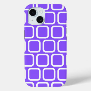 Squares in White and Violet Throw Pillow iPhone 15 Case
