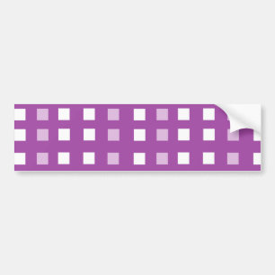 Squares on purple patterned bumper sticker