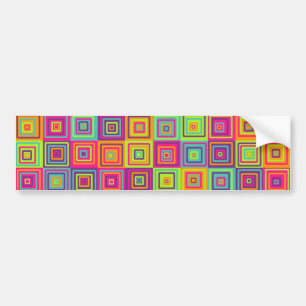 Squares Pattern Bumper Sticker