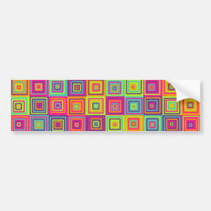Squares Pattern Bumper Sticker