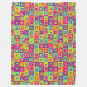 Squares Pattern Fleece Blanket