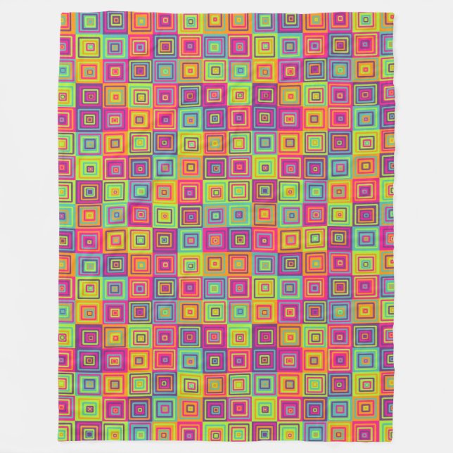 Squares Pattern Fleece Blanket (Front)