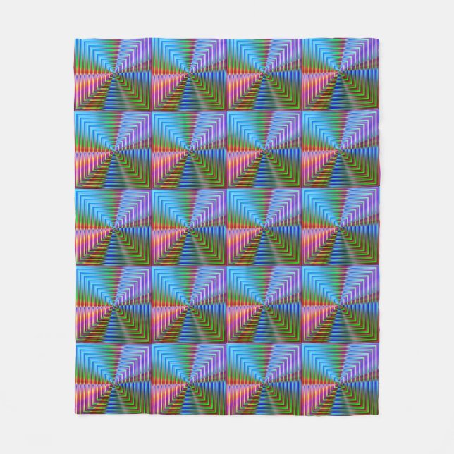 Squares Pattern Fleece Blanket (Front)