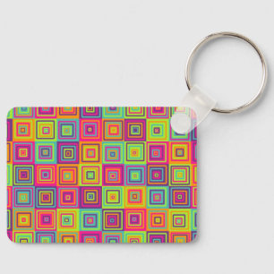 Squares Pattern Key Ring