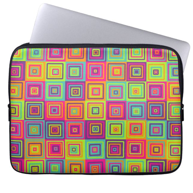 Squares Pattern Laptop Sleeve (Front)