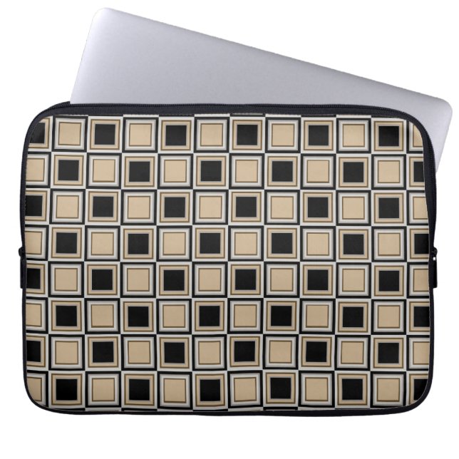 Squares pattern laptop sleeve (Front)