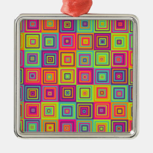Squares Pattern Metal Ornament