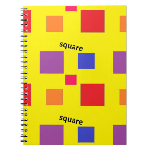 Squares pattern on yellow notebook