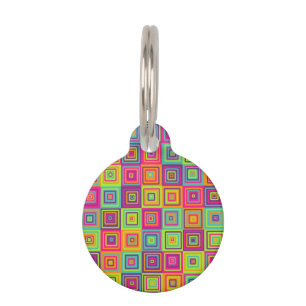 Squares Pattern Pet Tag