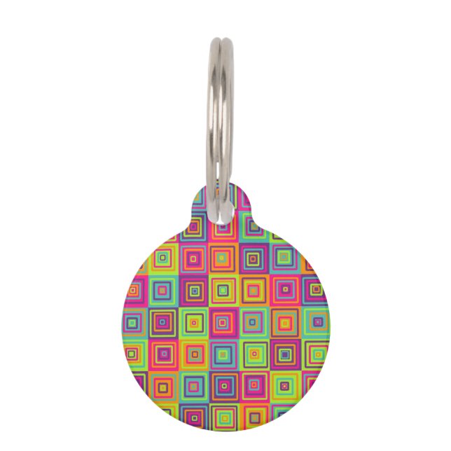 Squares Pattern Pet Tag (Front)