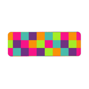 Squares Pattern Return Address Label