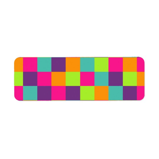 Squares Pattern Return Address Label (Front)
