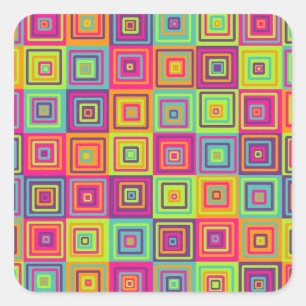 Squares Pattern Square Sticker