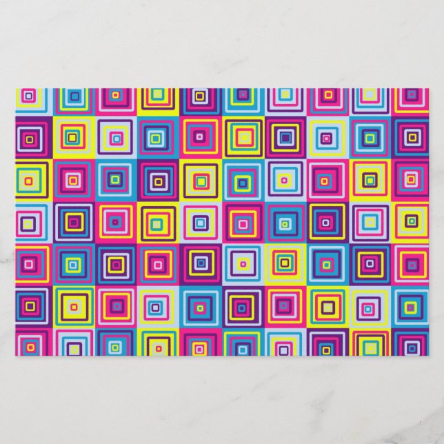 Squares Pattern Stationery (Front)