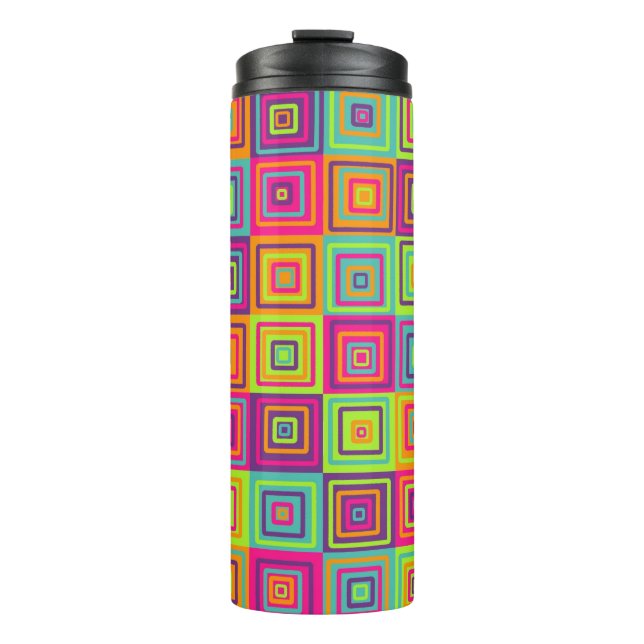 Squares Pattern Thermal Tumbler (Front)